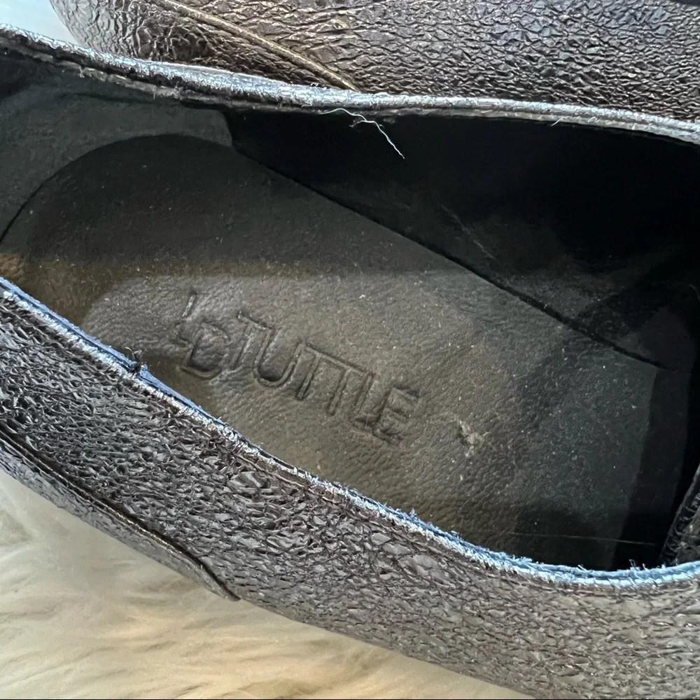 LD Tuttle Metallic Pewter Pointed Toe Lace Up Shoes Women’s Size 39 = 8.5